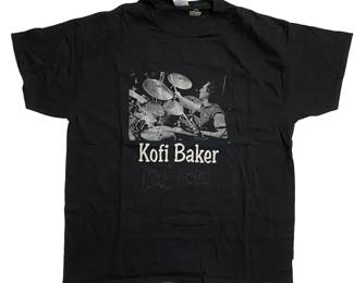 Kofi Baker (son of Cream drummer Ginger Baker) signed T-shirt