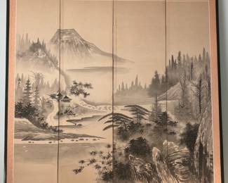 4 Panel Mountain Scene