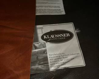 Klaussner Leather Chair and Sofa