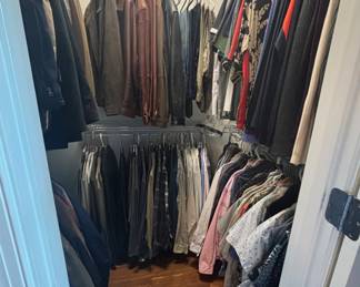 Lots of Men's clothing...including several leather Jackets