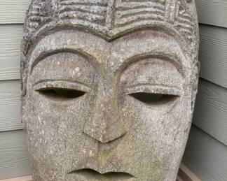Large Carved Palm Tree Buddha Mask