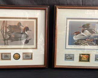 Duck Prints w Collector Stamps, Signed Numbered, Medallion Editions