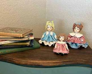 Vintage Childrens Leterature  Ceramic Dolls From Italy