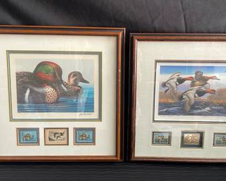 Duck Print w Collector Stamps, Signed Numbered, Medallion  Companion Editions