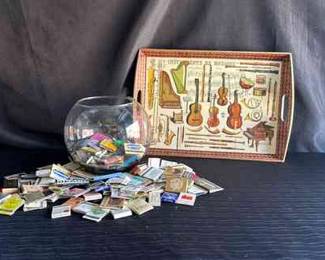Vintage Matchbooks And Instrument Tray 