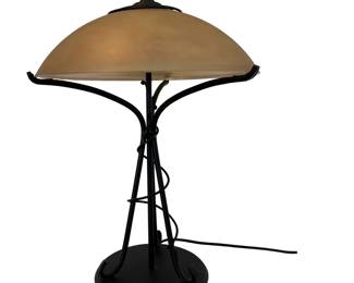 Iron Look Sculpted Table Lamp with Shade