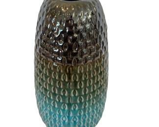 Tall Floor Vase Teal Green Blue Textured