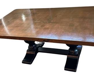 Hammered Copper Top Dining Table Seats 6-8 Patina Ashley Furniture