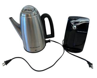 Hamilton Beach Stainless Steel Coffee Percolator Pot + Hamilton Beach Black Can OPenere