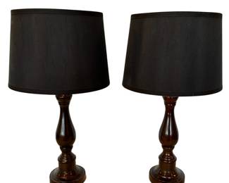 Matching Pair Table Lamps Copper/Bronze Look Finish
