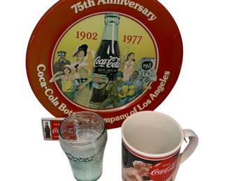 Coca-Cola Collectibles Coke Metal Tray Magnet Glass Mug Bathing Beauty