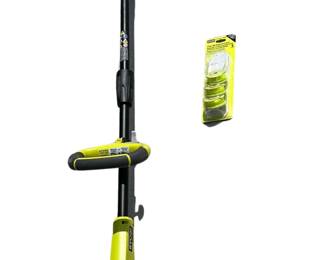 RYOBI Rechargeable Battery Operated String Trimmer Weed Eater with Charger & Battery