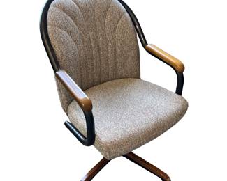 Upscale Office Desk Chair Wood & Metal Padded Rolling Swivel with Rocking
