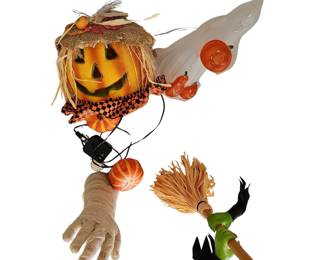 Halloween Decor Ghosts Pumpkin Broom Hand