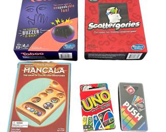 Family Board Quiz Game LOT Party Taboo Scattergories Mancala Uno Push
