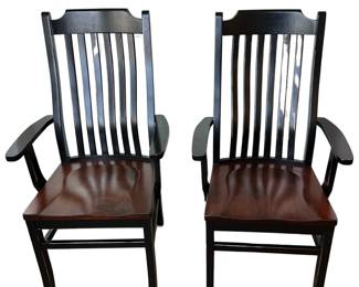 2 Dining Table Captains Chairs Palettes by Winesburg Rustic Black Klopenstein