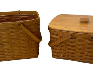 Longaberger Baskets Open Top Magazine + Covered with Liner 