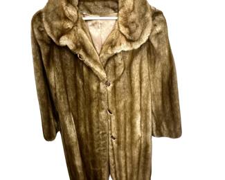 Vintage Faux Fur Coat USA Sable Look Satin Lined