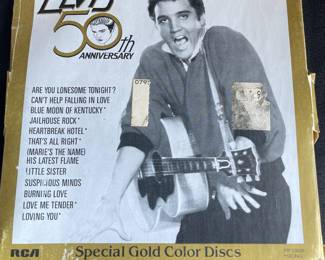 Elvis 50th anniversary 45 rpm records in 6 gold color discs. This is volume 2. Sold as a set only.