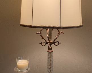 crystal lamp and candlesticks