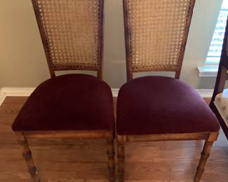 two matching cane back side chairs, great condition