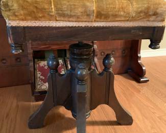 ornate, beautiful, swivel organ seat