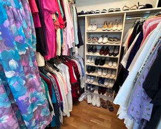 Women's clothes and shoes, mostly sizes Large through Extra Large