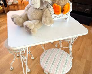 Vintage children's table and four stools