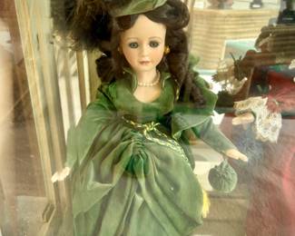 Madame Alexander Scarlett O'Hara green velvet dress/drapes doll Gone With the Wind