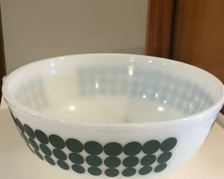 Pyrex polka dot pattern large bowl 