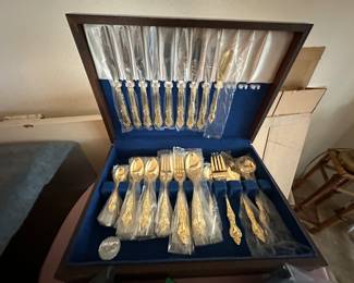 Gold Plated Flatwear set New In Box