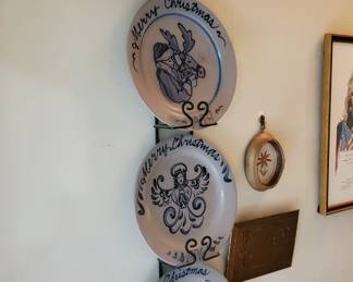 Rowe Pottery Christmas Plates - 1994, 96, 97 & 98