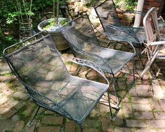 3 wrought iron chairs