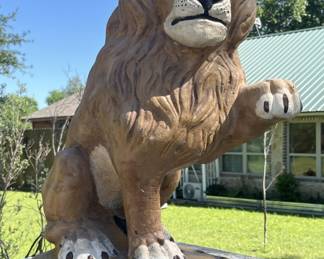  Concrete Painted Lion Statue -
