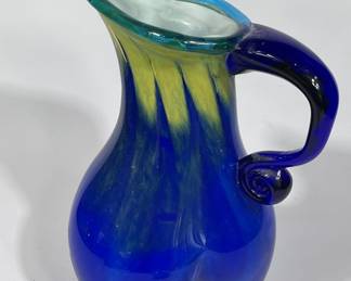 Footed Art Glass Pitcher