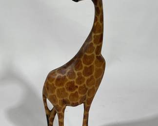 Wooden Giraffe Statue