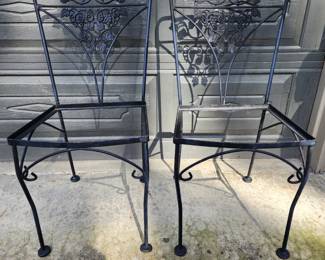 2 CAST IRON CHAIRS