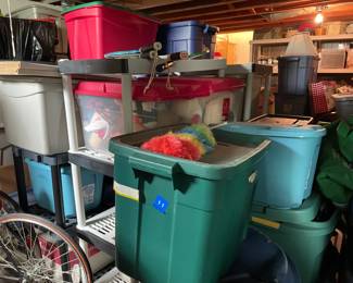 . . . dozens of totes that need to be explored and emptied!