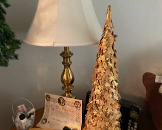 . . . another holiday tree and brass lamp