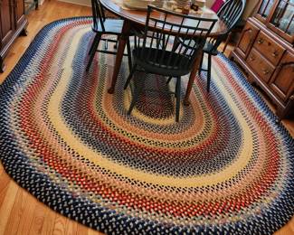 The homeowner also made this rug.  It is beautiful with great colors, dining table