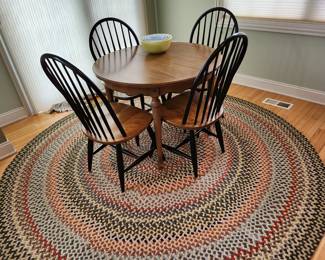 Another rug made by this lady, kitchen table that has 2 more leaves