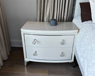 2 drawer night stand with polished stainless frames- original price $1,393.55 each, 36L, 20D, 30H