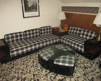 RETRO VINTAGE MID CENTURY SOFA, CHAIR AND COFFEE TABLE SET, MAK-KRAFT CREATIONS, EXCELLENT CONDITION 