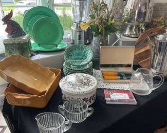 Green Fiesta Ware, Portmeirion ,  Stoneware Casserole Dishes, Vintage Coffee Urn