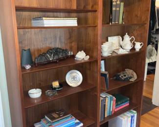 Book Shelves, 2 Free standing, one other matching double , Teak looking 