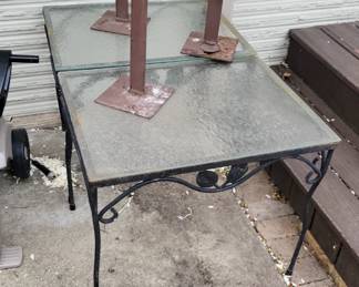 Glass Top Wrought Iron Patio Tables, Metal garden decor
