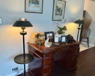 Hooker Desk,  Classic Writing desk . floor lamps 
