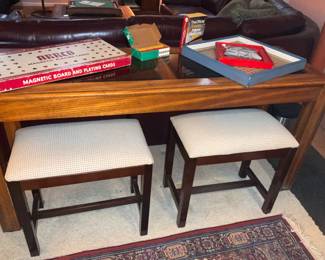 Console Table, 2 Benches 