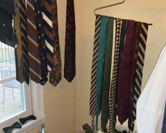 Men's Ties, Vintage Men's Ties, 1960 - 1970's  Designer. Dior, Givenchy,  Yves St. Laurent, Italian Silk, English Silks 