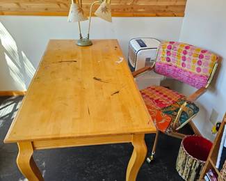 Art table $25. Two very cool 70s chairs (one not shown) $15 each.